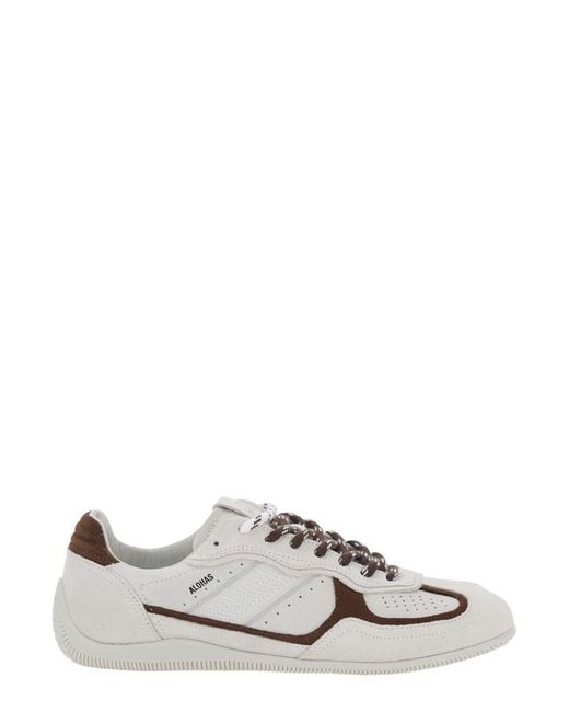 Alohas White Low Top Sneakers With Logo Lettering On The Side