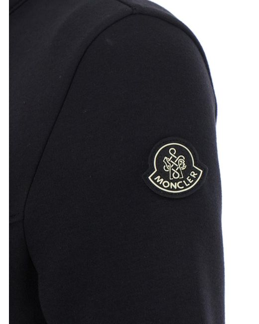 Moncler Black Dress With Logo Patch Applied On The Sleeve