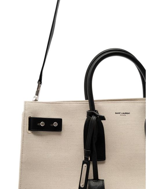 Saint Laurent Natural 'Sac De Jour L' Tote Bag With Brass Padlock for men