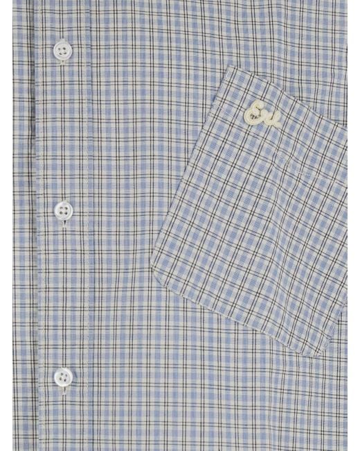 Camicia Con Ricamo Logo Sul Fronte E Motivo Check All-Over di ERL in Gray da Uomo