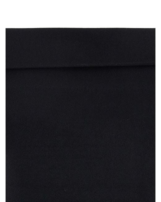 Totême  Black Off-Shoulder Double-Knit Top