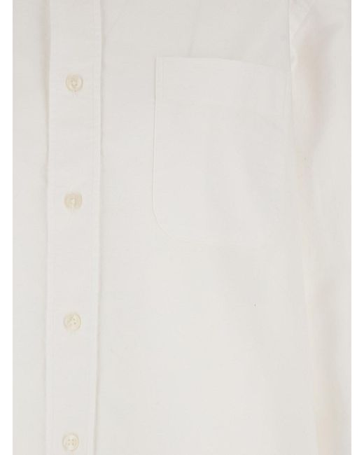 Sebago White Shirt 'Oxford Button Down' With Button Down Collar And Lo for men