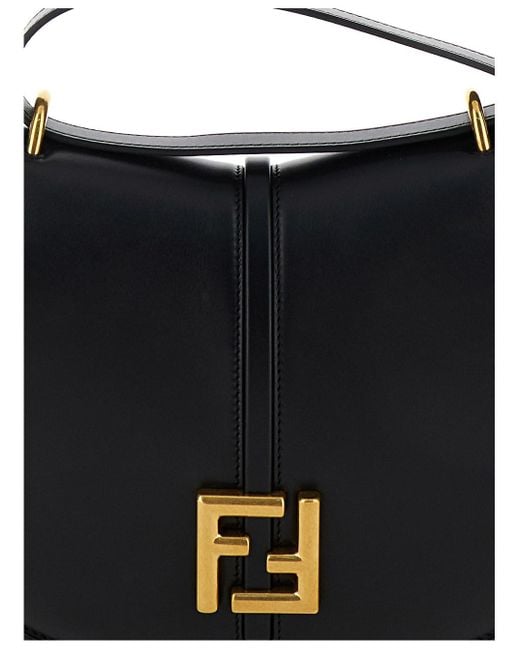 Fendi Black 'C'Mon Medium' Satchel Bag With Ff Logo