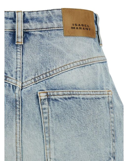 Isabel Marant Blue 'Jovany' Light Shorts With Button Closure