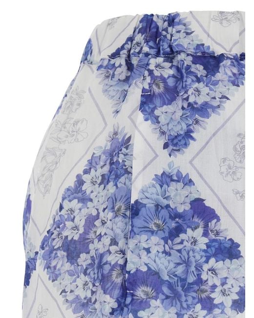 Twinset Blue 'Floral' Shorts