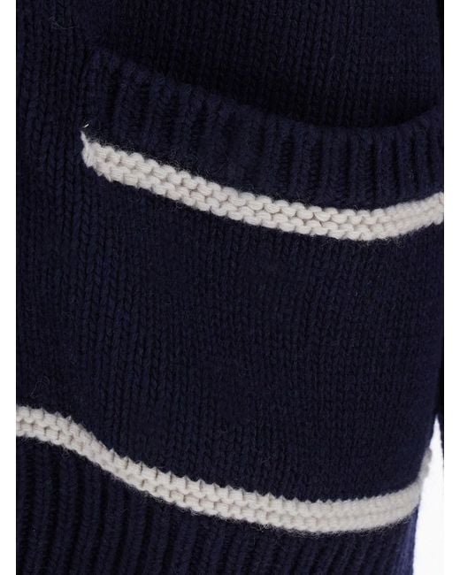 Sebago Blue Portclide Is A Tech Fabric Sweater With A V-Neck And Long for men