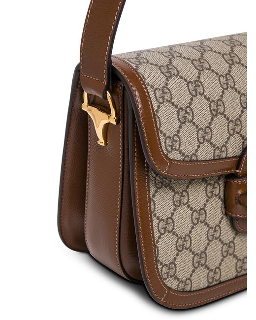 Gucci Brown Shoulder Bag 'Horsebit Bag' With Leather Details For