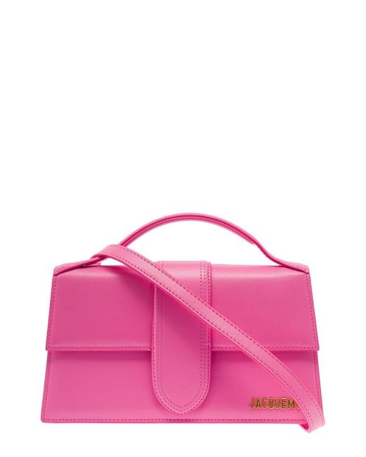 Jacquemus Cotton Le Grand Bambino Leather Crossbody Bag Woman in Pink ...