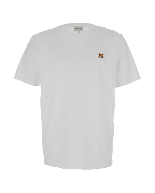 Maison Kitsuné White Fox Head Patch Regular Tee Shirt for men