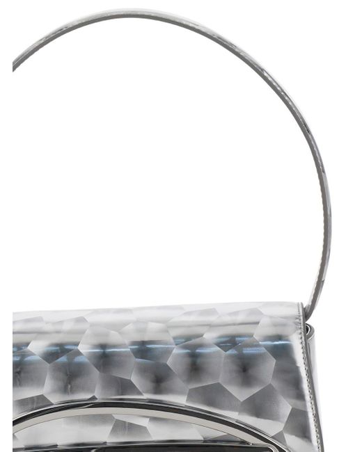 1DR-Iconica borsa a spalla con effetto specchiato di DIESEL in Metallic