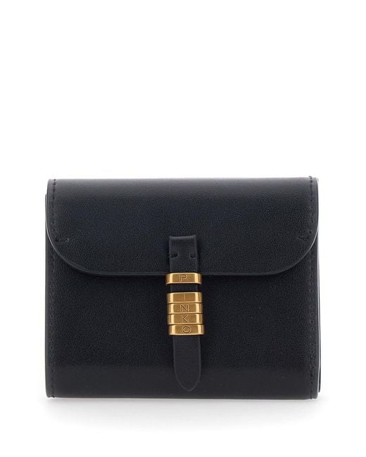 Pinko Blue 'Saddle' Wallet With Logo Detail On The Front