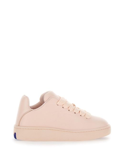 Burberry Pink Sneakers With Platform And Oversized Laces