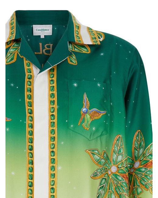 Camicia Con Stampa All Over di Casablancabrand in Green da Uomo