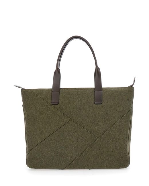 Dolce & Gabbana Green Adamo Shopper Bag With All-Over Print for men