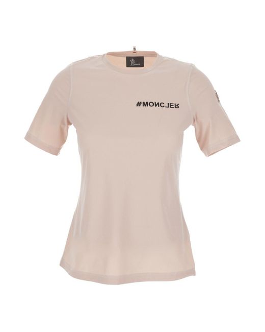 T-Shirt Girocollo di 3 MONCLER GRENOBLE in Pink