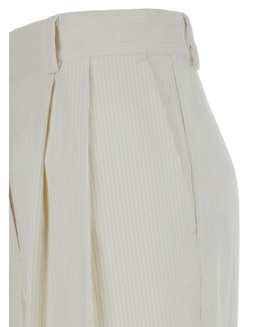 Totême White High-Waist Cotton Blend Pants