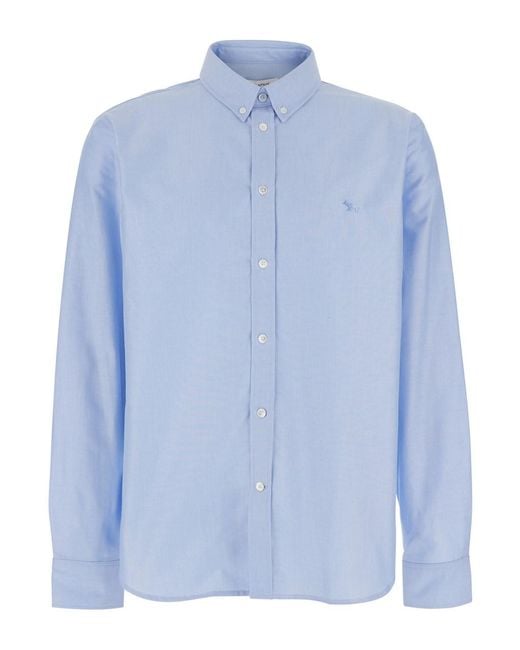 Maison Kitsuné Blue Shirt Profile Fox for men