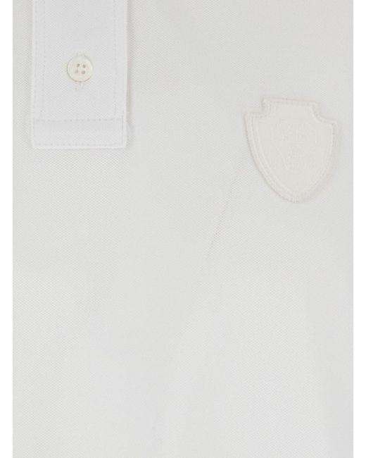 Brunello Cucinelli White Polo With Front Logo Patch