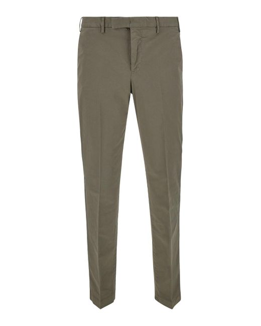 PT Torino Gray Sartorial Slim Fit Trousers for men