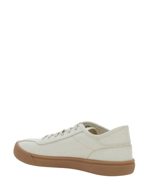 The Row White Low Top Sneakers With Flat Contrasting Sole