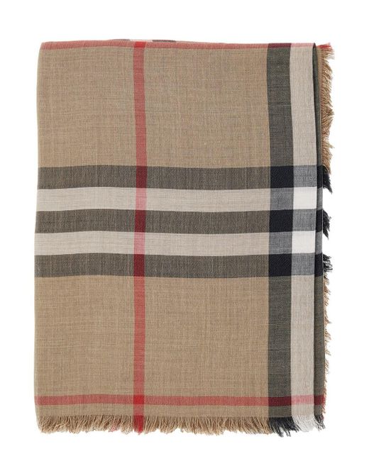 Burberry Brown Scarf With Check Motif for men