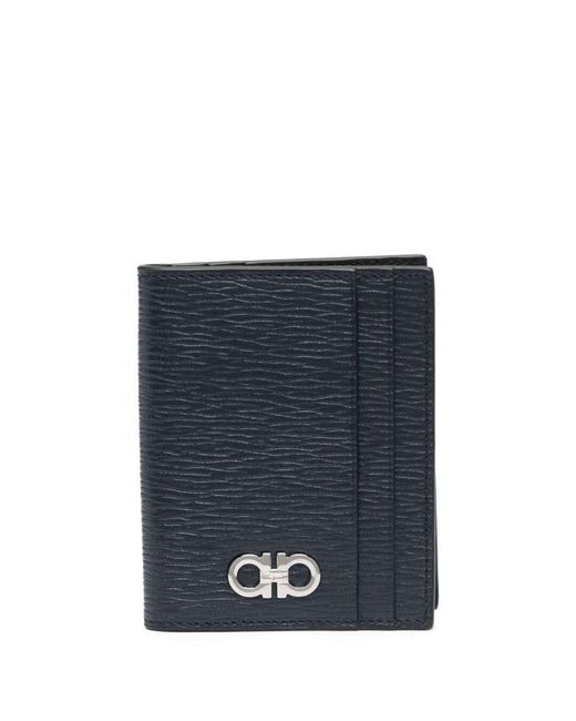 Ferragamo Blue Logo-plaque Bi-fold Wallet for men