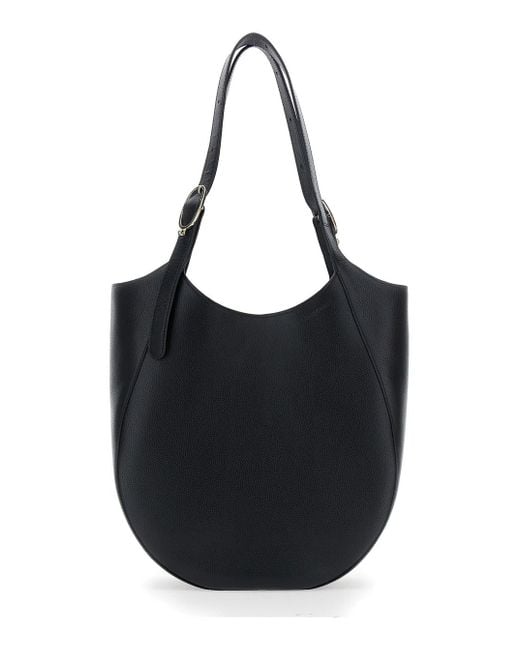 Longchamp Black 'Le Foulonné' Xl Shoulder Bag With Two Top Handles And