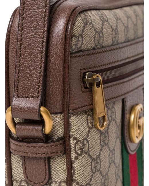 Gucci Brown Ophidia Messenger gg Supreme Fabric Crossbody Bag for men