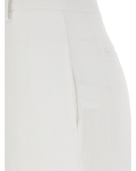 Le Plain White Trousers With Wide Leg
