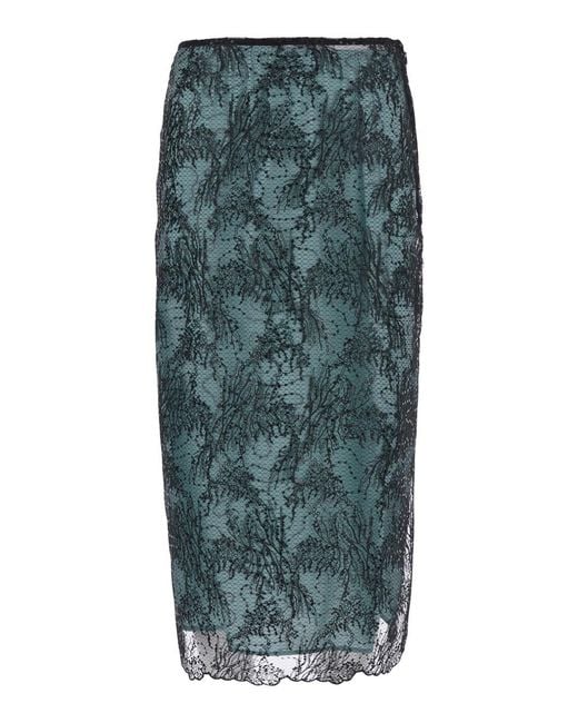Semicouture Green Skirt Camilla Ramage Lace Skirt With Lace Details And 100