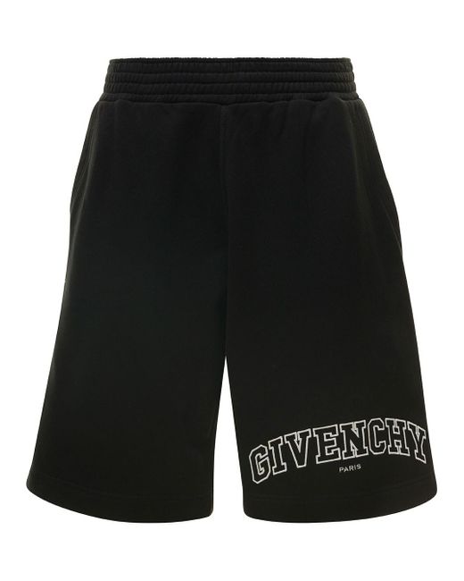 Givenchy Black Shorts With Logo On The Leg In Cotton Man for men