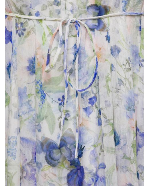Zimmermann Gray Multicolored Floral Garden Print Maxi Dress