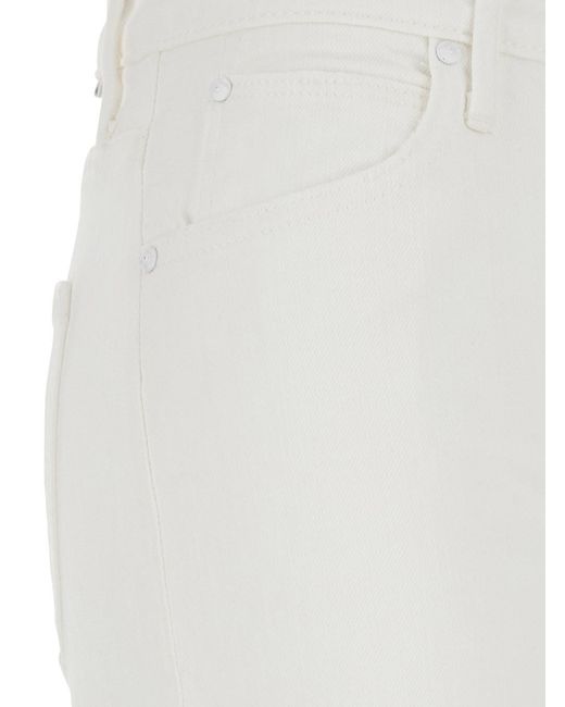 Mother White Jeans 'The Kick' With Five-Pocket Design