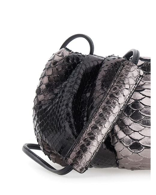 Biaggini Black Pillow Is A Clutch With Python Details For