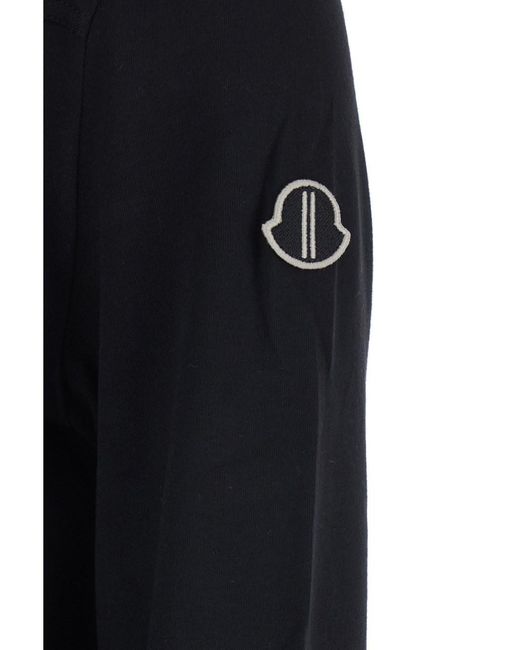 Rick Owens Black T-Shirt 'Girder' Crew Neck With Long Sleeves And