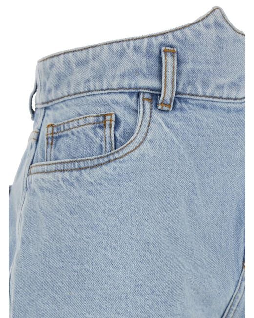 Coperni Blue Shorts With Crown-Shaped Design