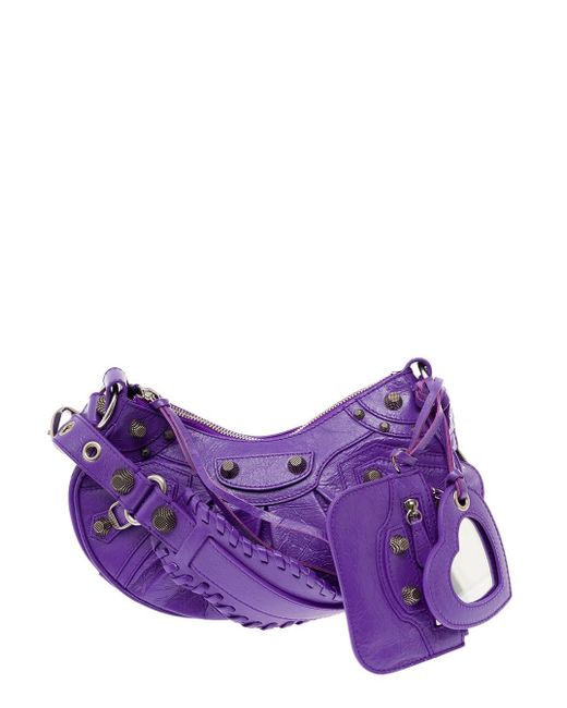 Balenciaga Purple Borsa Le Cagole Xs In Pelle Viola Donna
