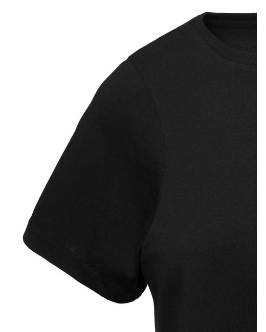 T-shirt girocollo nera in cotone di Totême  in Black