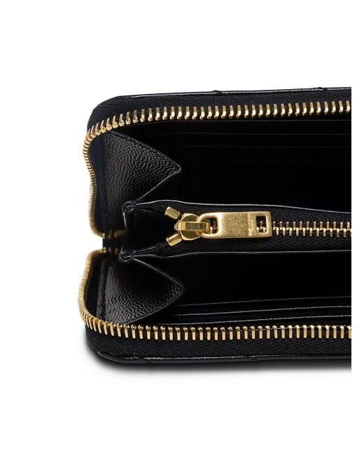 Saint Laurent Black Leather Monogram Wallet