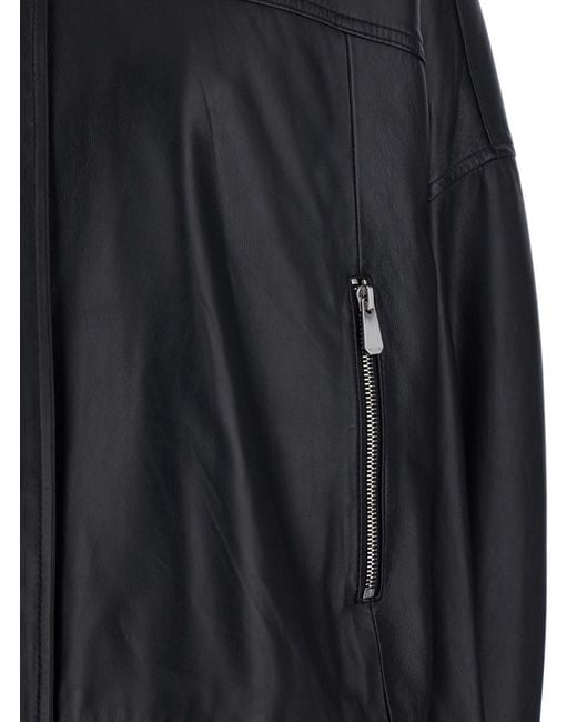 Pinko Black Jacket With High Collar And Side Zip Pockets