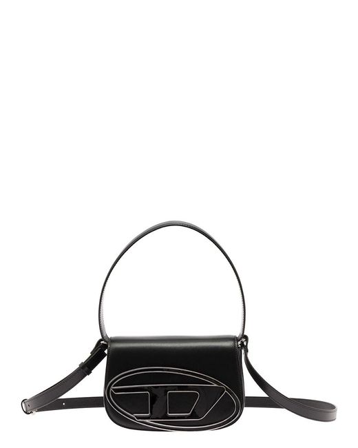 DIESEL Black '1Dr' Shoulder Bag With Oval D Patch