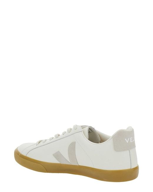 Veja White Low Top Sneakers With Logo Details