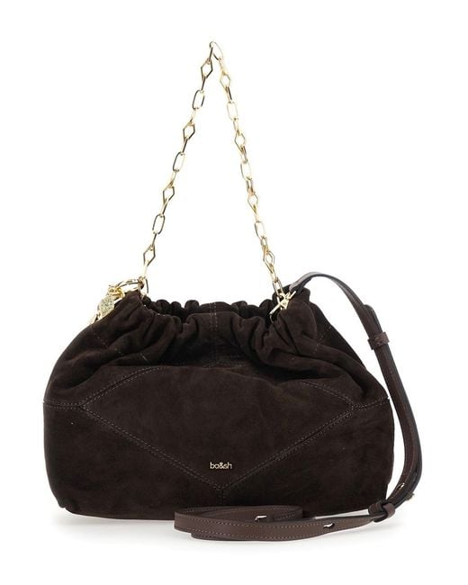 Ba&sh Black Bag S Suede June Tote