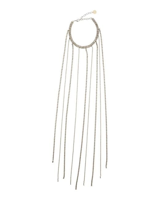 Silvia Gnecchi White Colored Necklace With All-Over Applied Glass C