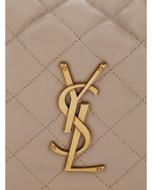 Saint Laurent White Handbag 'Icare' With Cassandre Plate On The Front And Qu