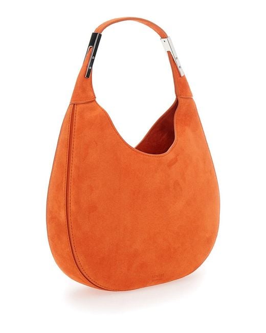 SAVETTE Orange 'Florence Small' Shoulder Bag With Open Top