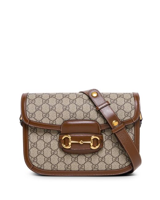 Gucci Brown Shoulder Bag 'Horsebit Bag' With Leather Details For
