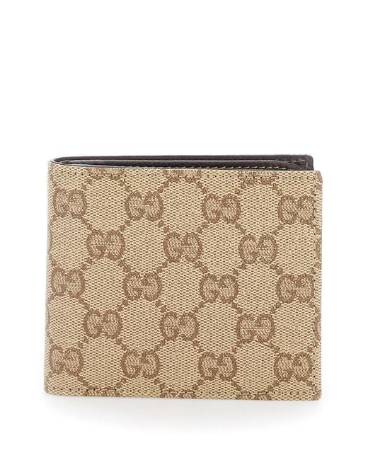 Gucci Natural Bi-Fold Wallet With Logo Lettering On The Inside for men
