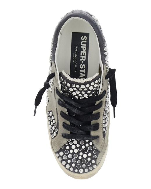 Golden Goose Deluxe Brand Gray Sneakers Super-Star With Nubuck Upper And Nubuck Sta