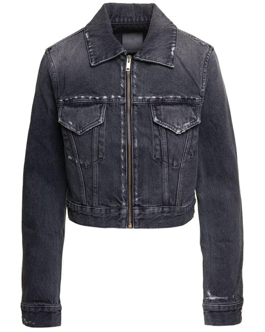 Cropped Fitted Denim di Givenchy in Blue